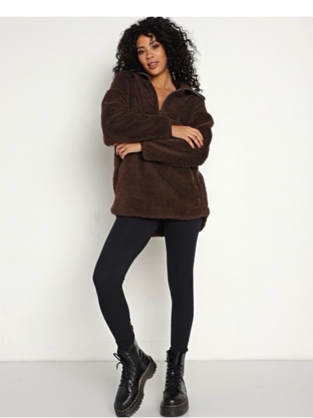 Varley Stratton Jacket in Deep Brown Sherpa